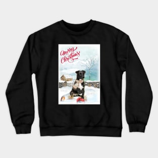 Patterdale Terrier Dog Merry Christmas Crewneck Sweatshirt